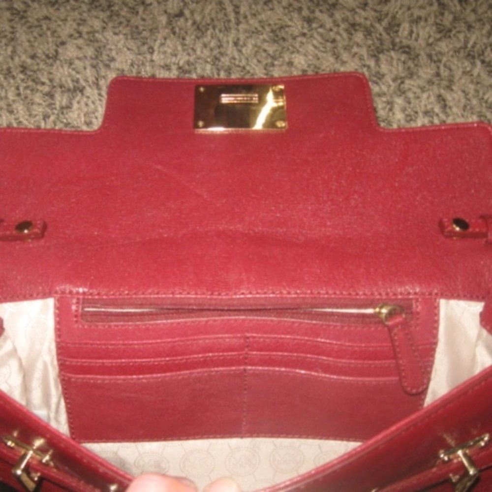 Michael Kors Red Leather Shoulder Bag - Picture 4 of 5